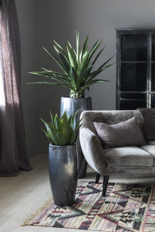 kunstig agave og sisal i grande krukker