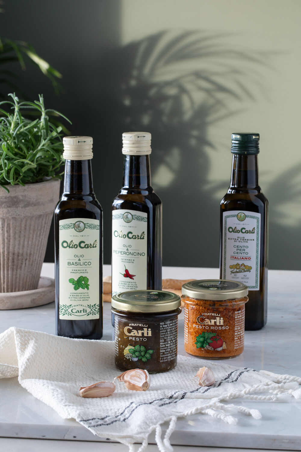 Olivenolje og pesto
