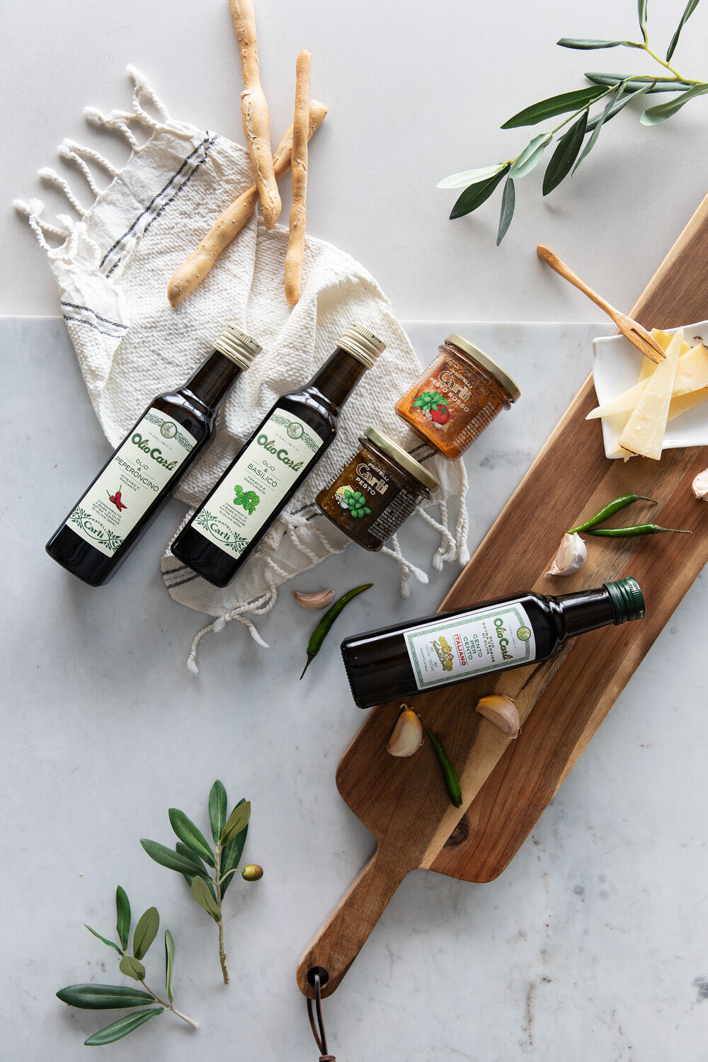 Olivenolje og pesto