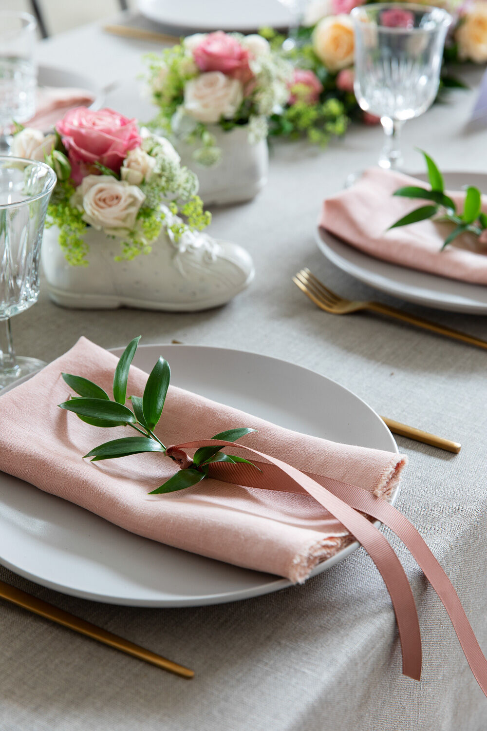Borddekking rosa d&aring;p