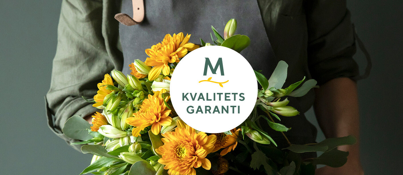 kvalitetsgaranti p&aring; blomster