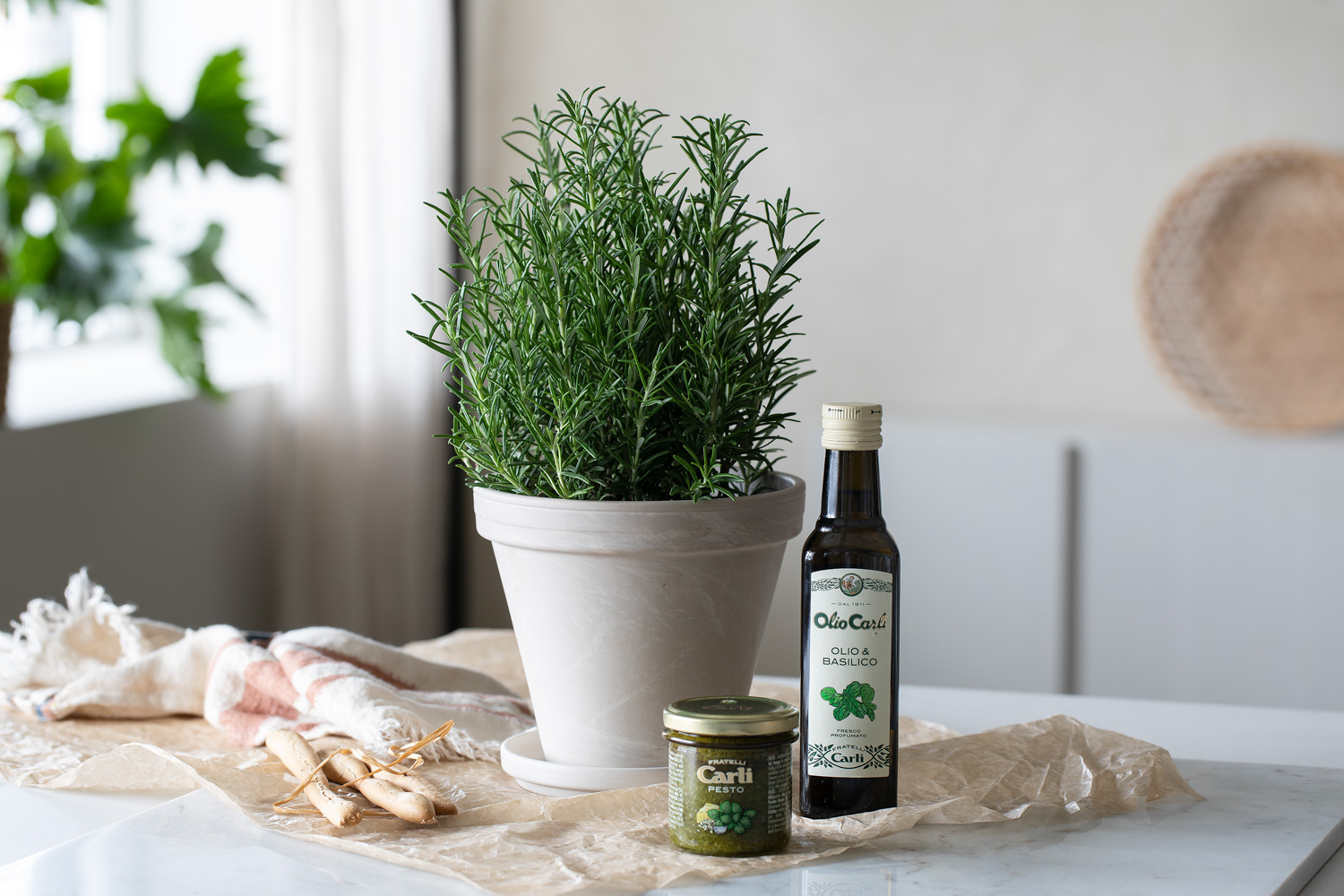 Olivenolje og pesto