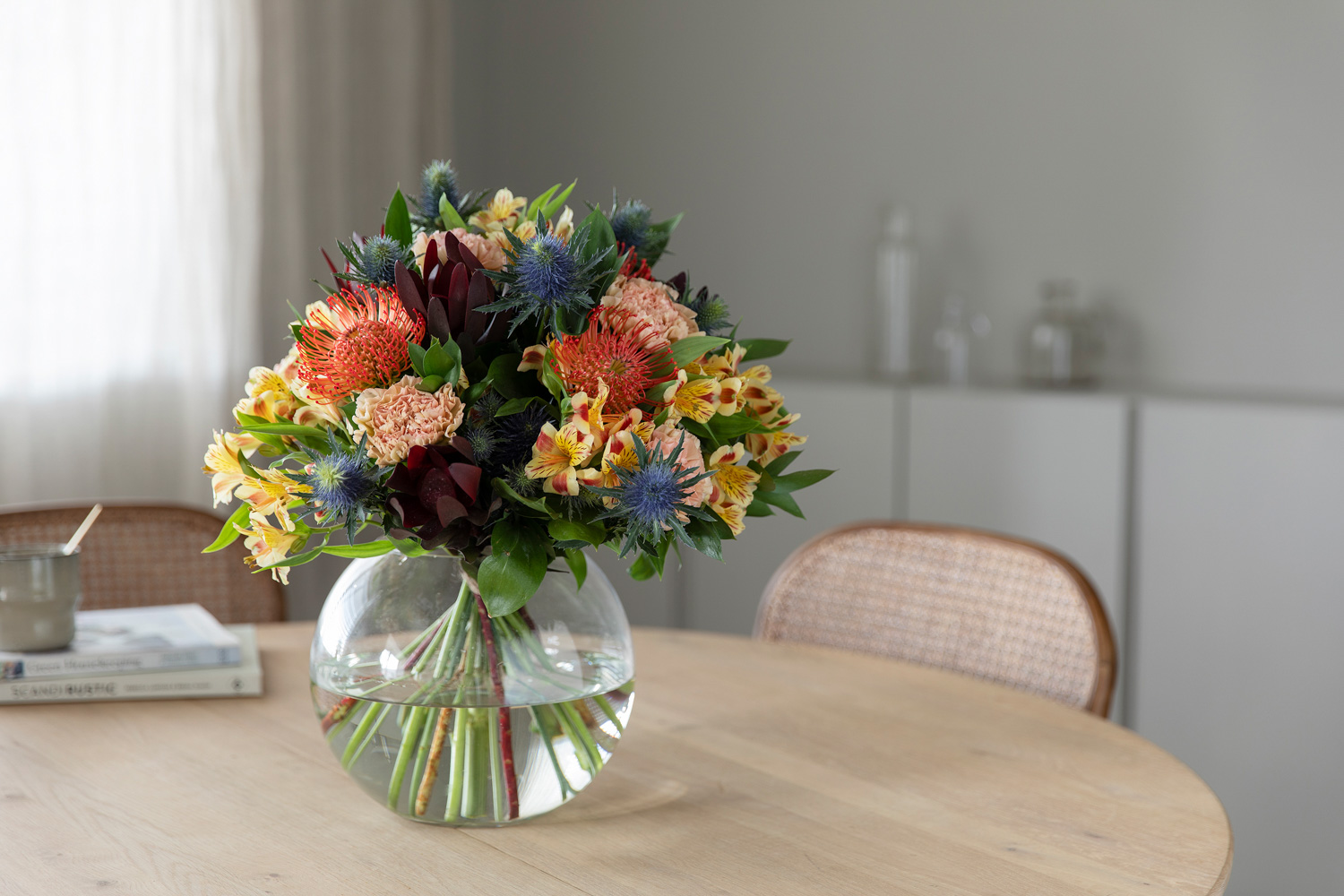 Bukett med holdbare blomster